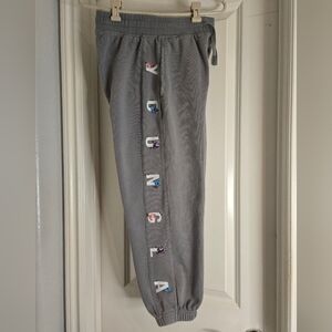 YoungLA Grey Sweatpants Floral Side Logo – Size Small – Cotton Joggers